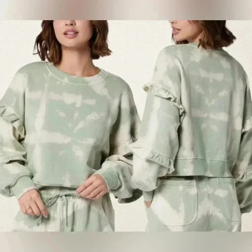 NWT Soft Joie Camille Cotton Sweater in Buttercream Multi Green Size Small